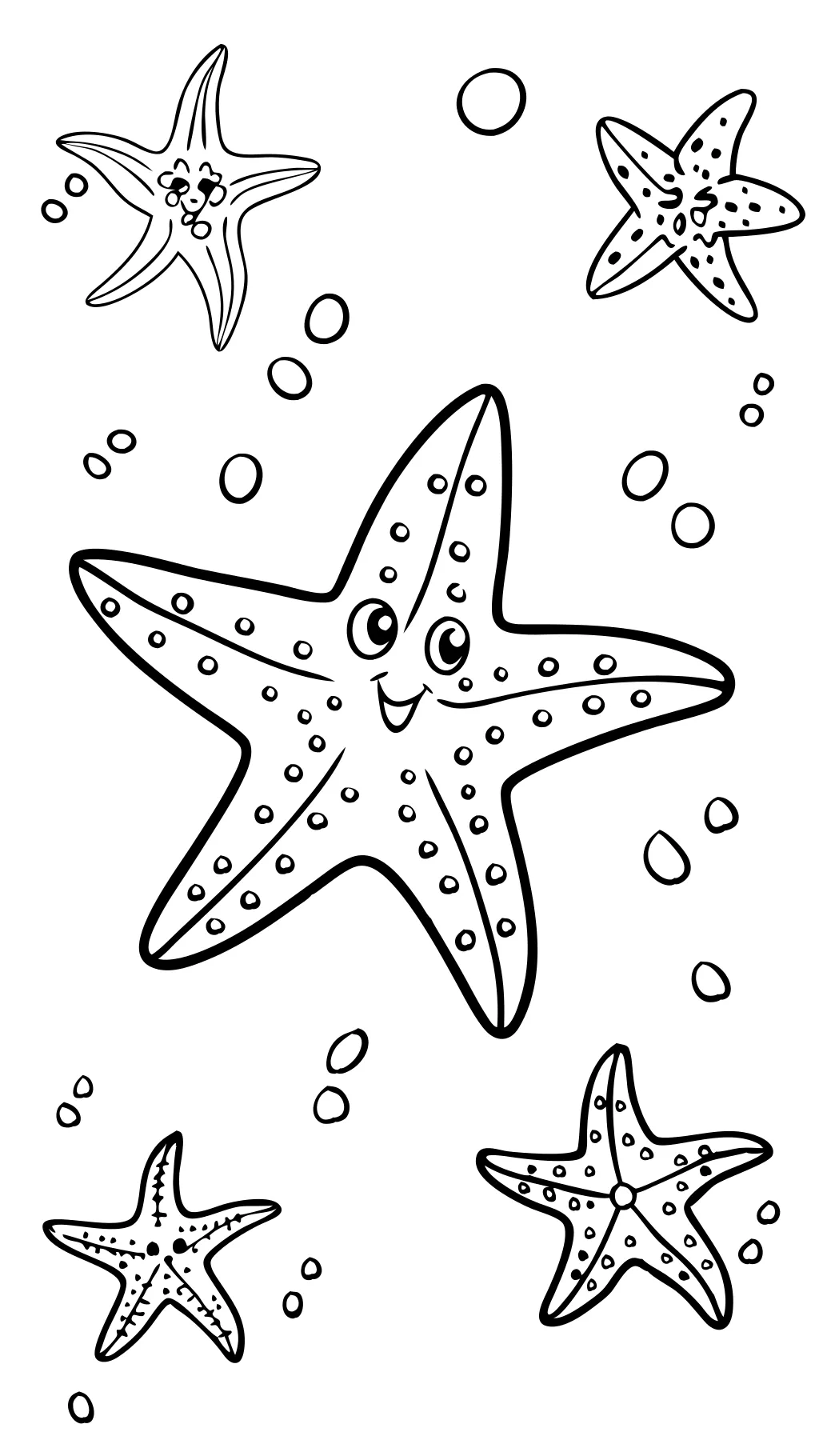 Page de coloriage étoile de mer